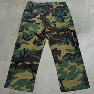Vintage Baggy Cargo Pants Mens 36 Green Woodland‎ Camo Utility Tactical 5-pocket